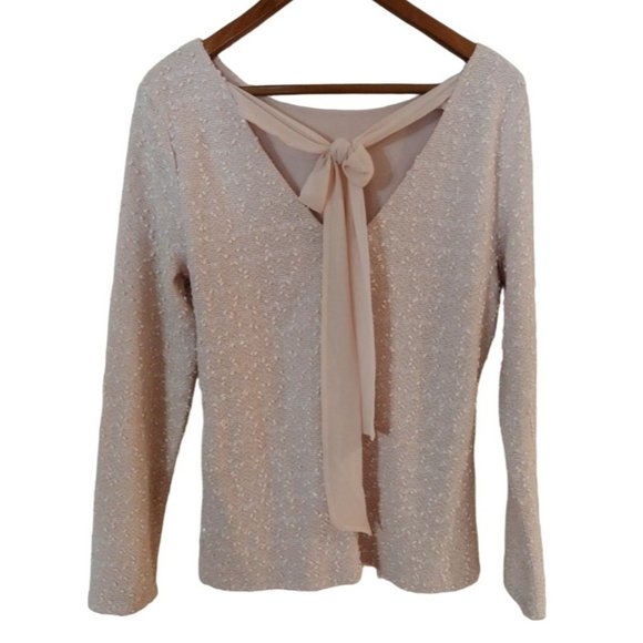 Women's Large Jennifer Lopez Pink Long Sleeve Sweater with Sparkle Embellishment - Picture 3 of 9